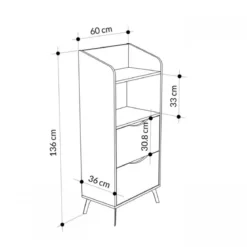 Mobile per Forno Microonde in Legno Bianco Multiuso con Cassetti da Cucina