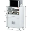 Mobile Portaforno con Ruote Legno Bianco Salvaspazio Cassetto 2 Ante