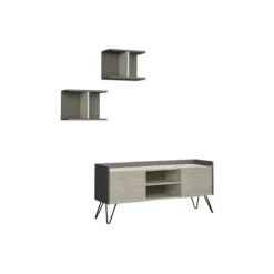 Mobile Porta Tv Ante Bianche Vintage e Mensole 125x33x56 cm