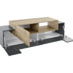 Mobile Porta TV Antracite Oak 160 cm Madia Bassa per Soggiorno