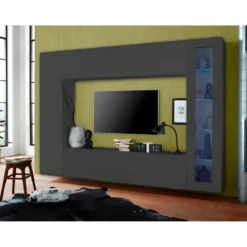 Mobile Porta TV Antracite Opaco Anta Ribalta da Soggiorno 180x30x40 cm