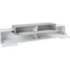 Mobile Porta TV Basso con Ante a Ribalta 240 Bianco Acero Credenza Salone