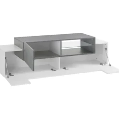 Mobile Porta TV Bianco Ardesia 160 cm Madia Bassa per Soggiorno