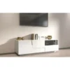 Mobile Porta TV Bianco Laccato 2 Ante con Cassetto e Vano a Giorno