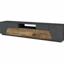 Mobile Porta TV 220 cm Report Acero Pereira 4 Ante Vano Cassetto Legno