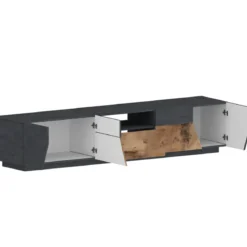Mobile Porta TV 220 cm Report Acero Pereira 4 Ante Vano Cassetto Legno