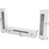 Mobile Porta TV da Soggiorno con 2 Vetrine Bianco Lucido 290 cm