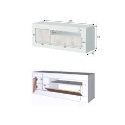 Mobile Porta TV 140 Moderno Bianco Basso Shabby Soggiorno Design Camera in Legno