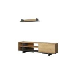 Mobile Porta Tv per Soggiorno Rovere Antracite 160x35x44 cm
