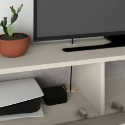 Mobile Porta TV Sospeso Beige con Ante a Ribalta Salvaspazio Moderno