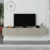 Mobile Porta TV Sospeso 180 cm Beige con Ante a Ribalta Salvaspazio