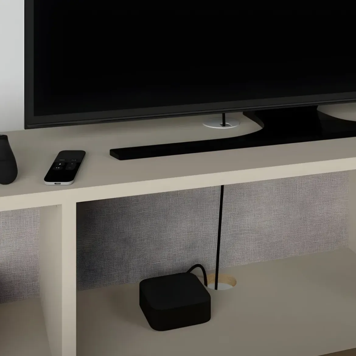 Mobile Porta TV Sospeso 180 cm Beige con Ante a Ribalta Salvaspazio