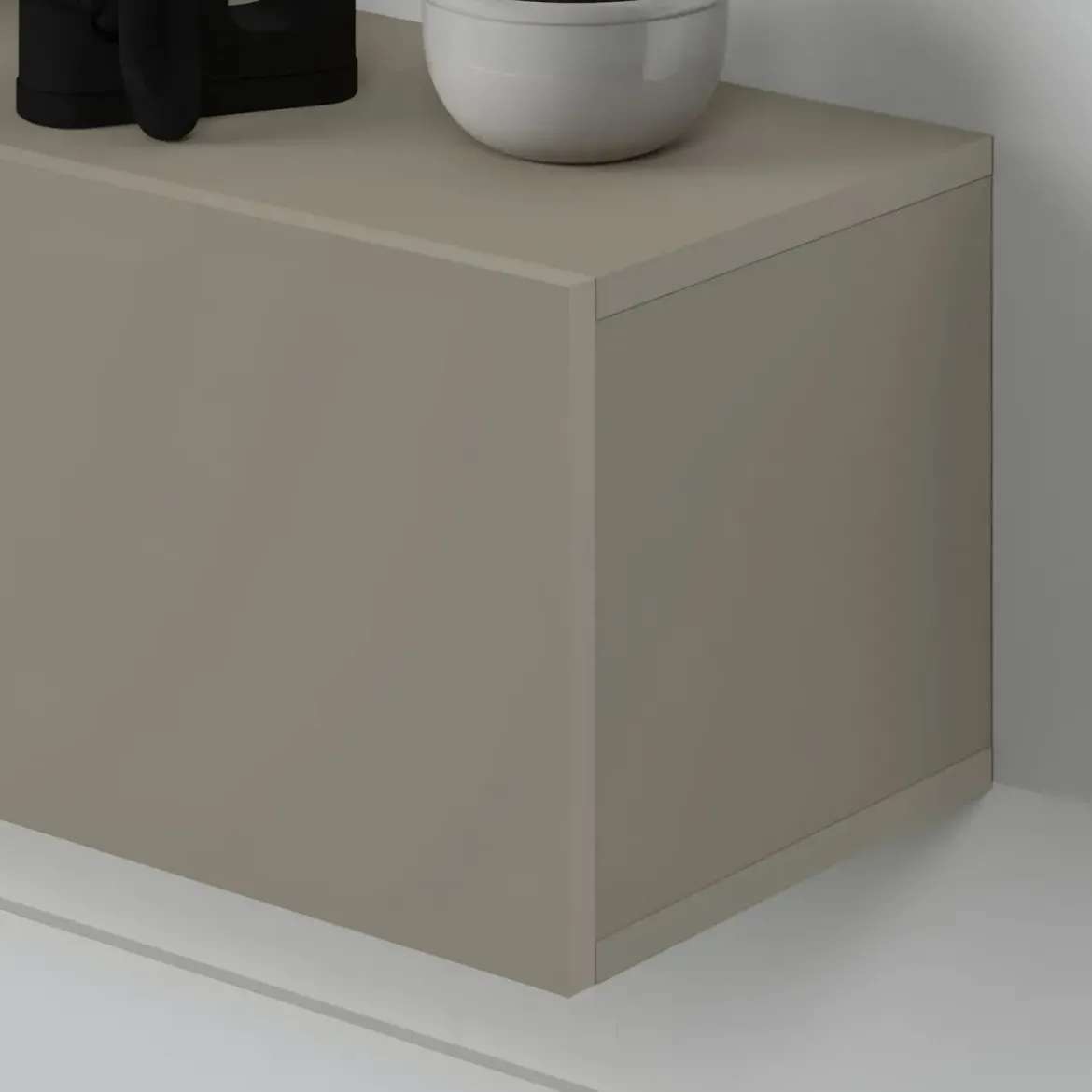Mobile Porta TV Sospeso 180 cm Beige con Ante a Ribalta Salvaspazio