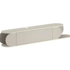 Mobile Porta TV Sospeso Doppia Anta a Ribalta Vano Laterale Beige