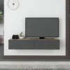 Mobile Porta TV Sospeso Rovere Antracite Ante a Ribalta Salvaspazio