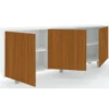 Mobile Soggiorno 3 Ante 177x41x74 cm Push-Pull Bianco e Rovere