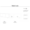 Mobile Soggiorno 3 Ante 177x41x74 cm Push-Pull Bianco e Ruggine