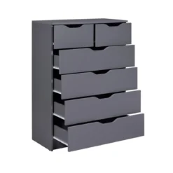 Mobiletto Cassettiera Grande con 6 Cassetti Mobile Grigio Settimino
