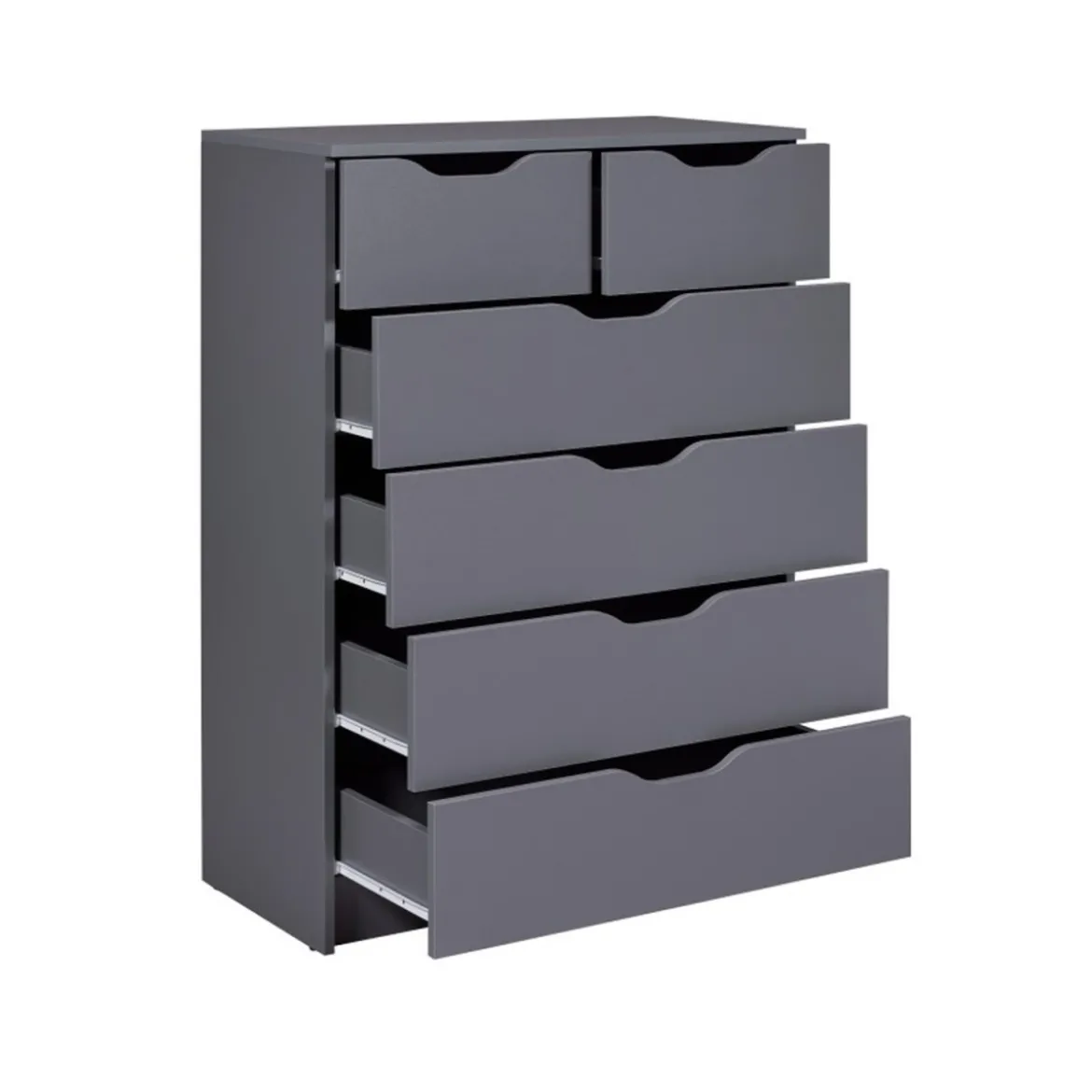 Mobiletto Cassettiera Grande con 6 Cassetti Mobile Grigio Settimino