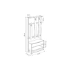 Mobiletto da Ingresso con Mensole in Legno Bianco Appendiabiti Moderno Scarpiera