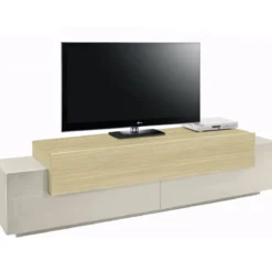 Mobile TV 200 cm 3 Ante a Ribalta Beige Rovere da Appoggio per Salotto