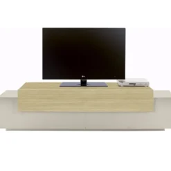 Mobile TV 200 cm 3 Ante a Ribalta Beige Rovere da Appoggio per Salotto