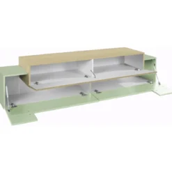 Mobile TV da Appoggio 200 cm 3 Ante a Ribalta Verde Salvia Rovere
