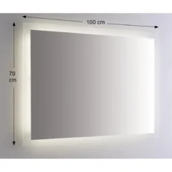 Moderno Specchio da Bagno con Illuminazione a Led Rettangolare 100x70