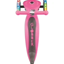 Monopattino a 3 Ruote Bambini Rosa Neon Pieghevole Luci LED 50 kg