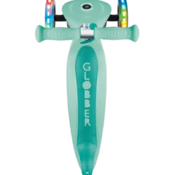 Monopattino a 3 Ruote Bambini Verde Menta Pieghevole Luci LED 50 kg