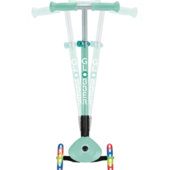 Monopattino a 3 Ruote Bambini Verde Menta Pieghevole Luci LED 50 kg
