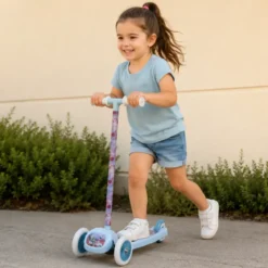 Monopattino Bambini 3 Ruote Disney Frozen Azzurro con Freno a Pedale