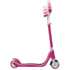 Monopattino Bimbi 2 Ruote Rosa Rubino Manubrio Regolabile Ruote LED