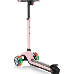 Monopattino Elettrico per Bambini Rosa 80W 3 Ruote Luci Regolabile