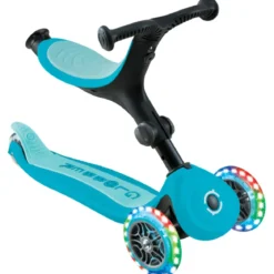Monopattino Evolutivo 3 in 1 Celeste con Luci LED Sterzo Parentale 360