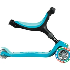 Monopattino Evolutivo 3 in 1 Celeste con Luci LED Sterzo Parentale 360