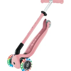 Monopattino Evolutivo 3 in 1 Rosa Pastello con Luci LED Sterzo 360