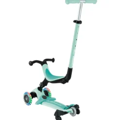 Monopattino Evolutivo 3 in 1 Verde Menta con Luci LED Sterzo 360
