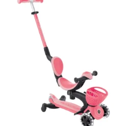 Monopattino Evolutivo per Bambini 3 in 1 Rosa con Luci LED 50kg