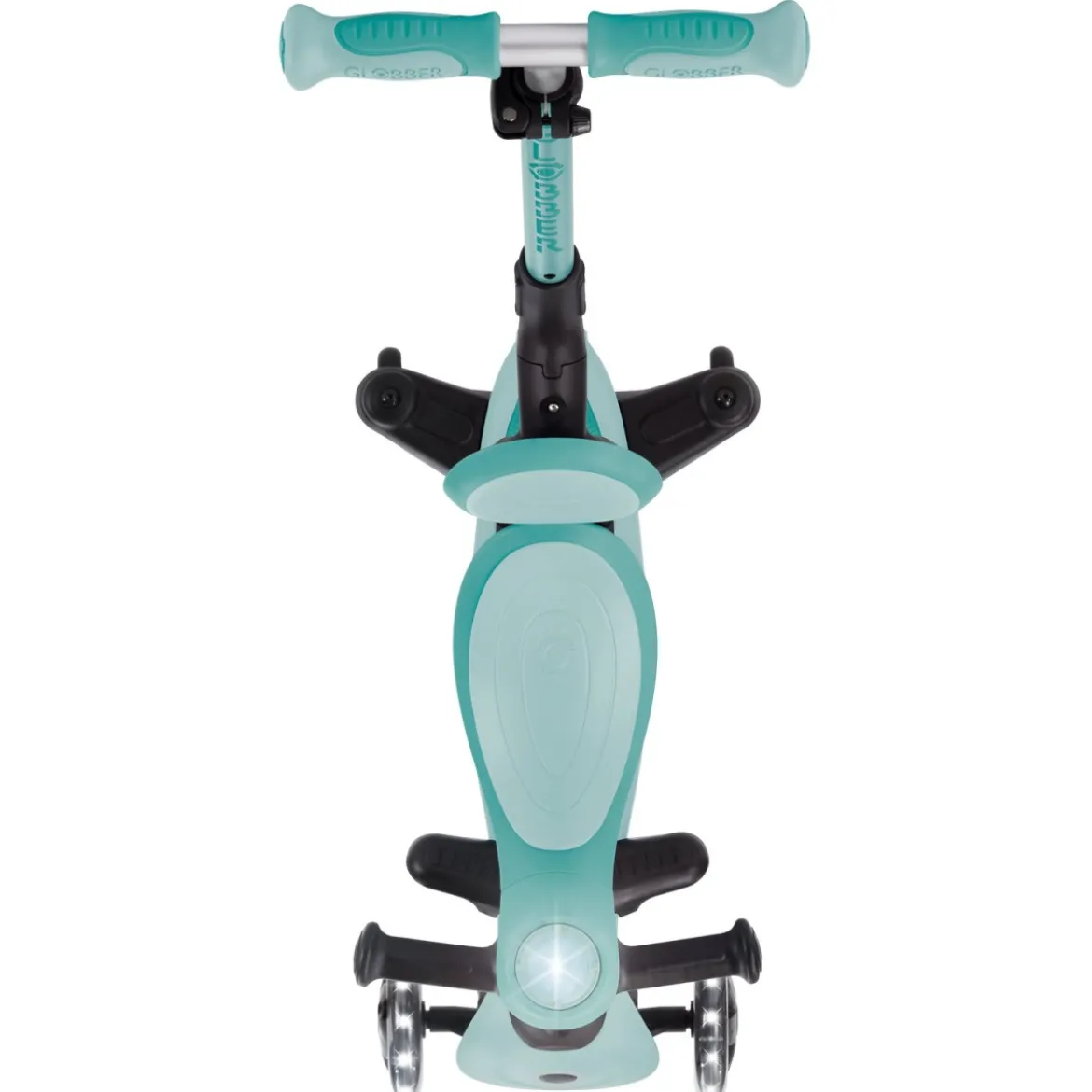 Monopattino Evolutivo per Bambini 3 in 1 Verde Menta con Luci LED 50kg