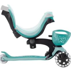 Monopattino Evolutivo per Bambini 3 in 1 Verde Menta con Luci LED 50kg