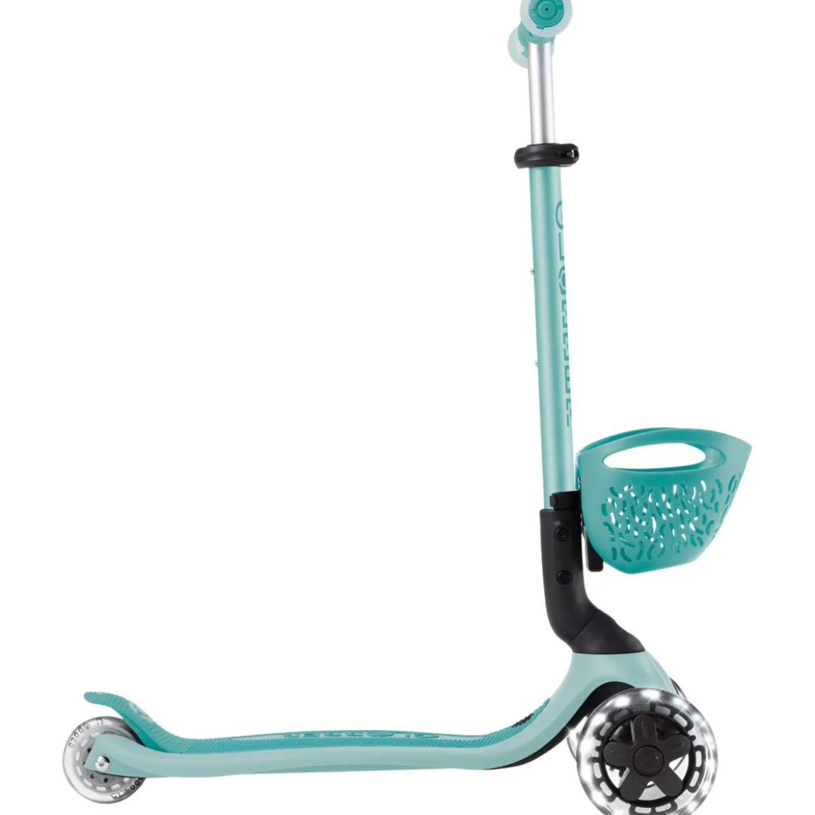 Monopattino Evolutivo per Bambini 3 in 1 Verde Menta con Luci LED 50kg
