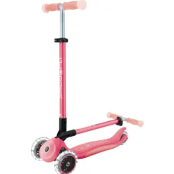 Monopattino per Bambini a 3 Ruote Rosa Pastello Ruote LED Regolabile
