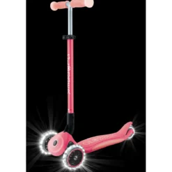 Monopattino per Bambini a 3 Ruote Rosa Pastello Ruote LED Regolabile