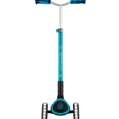 Monopattino per Bambini a 3 Ruote Celeste Regolabile con Luci LED