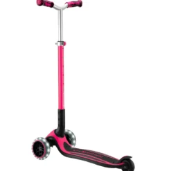 Monopattino per Bambini a 3 Ruote Fucsia Regolabile con Luci LED