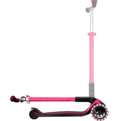 Monopattino per Bambini a 3 Ruote Fucsia Regolabile con Luci LED