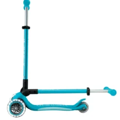 Monopattino per Bambini a 3 Ruote Blu Acqua con Luci LED Regolabile