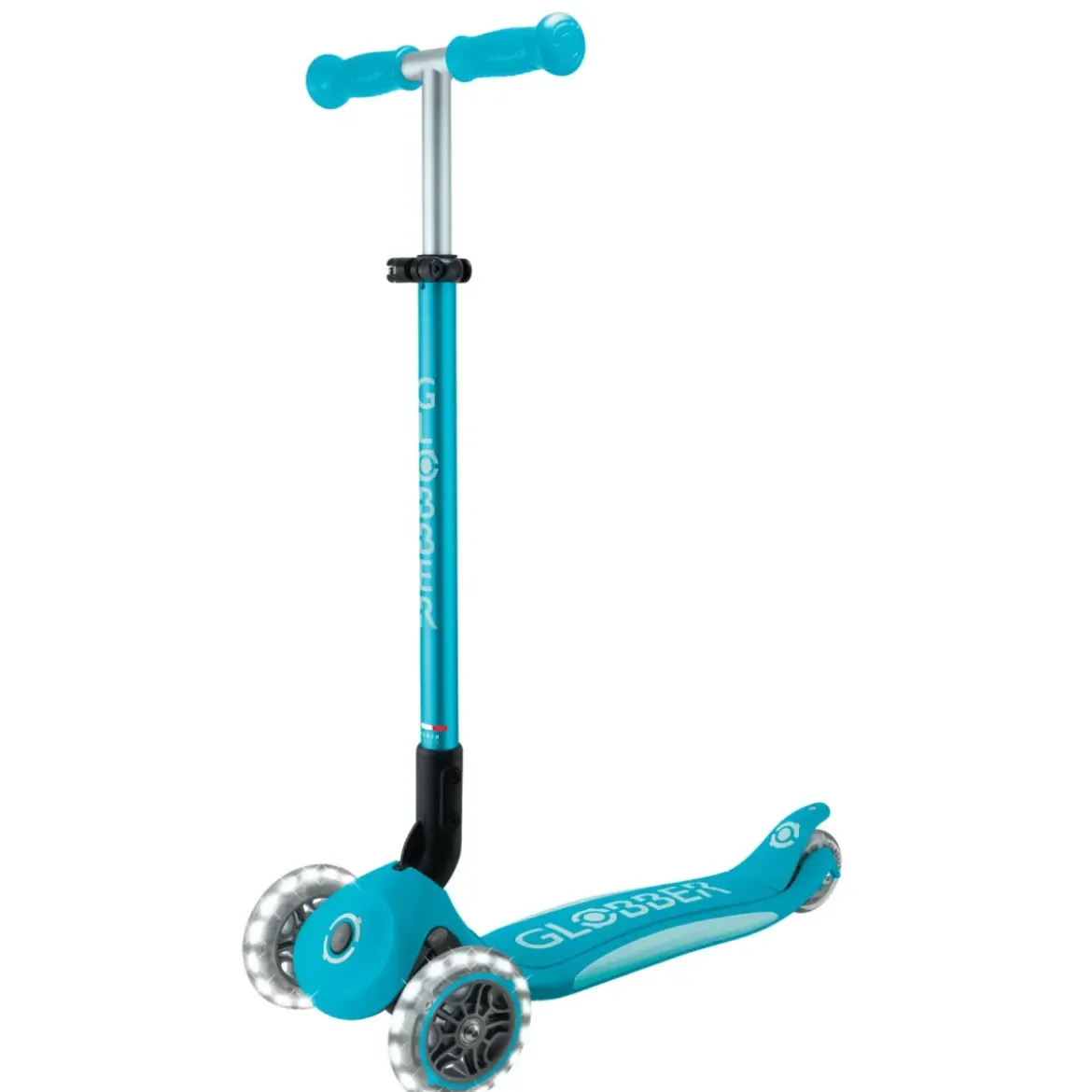 Monopattino per Bambini a 3 Ruote Blu Acqua con Luci LED Regolabile