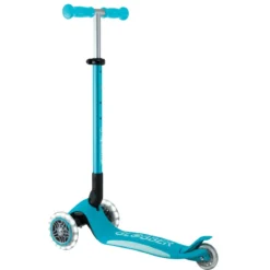 Monopattino per Bambini a 3 Ruote Blu Acqua con Luci LED Regolabile